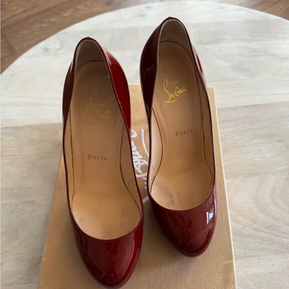 Christian Louboutin Neofilo 120 Patent Pumps Rouge 38.5 - Picture 2 of 11